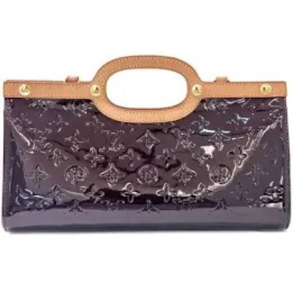 Louis Vuitton Roxbury Drive Leather Handle Clutch with Tan Trim